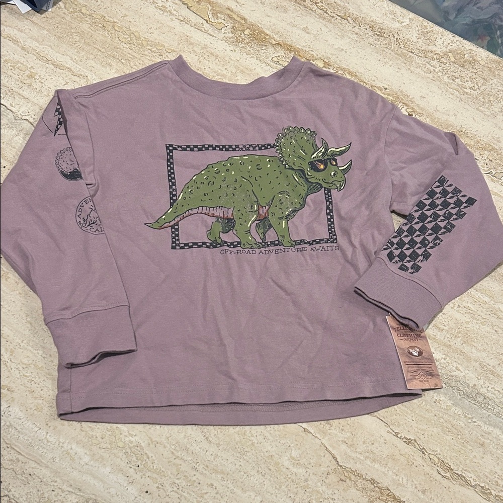 NEW 🆕 C&C California Dinosaur Adventure Kids Shirt - Purple size 4